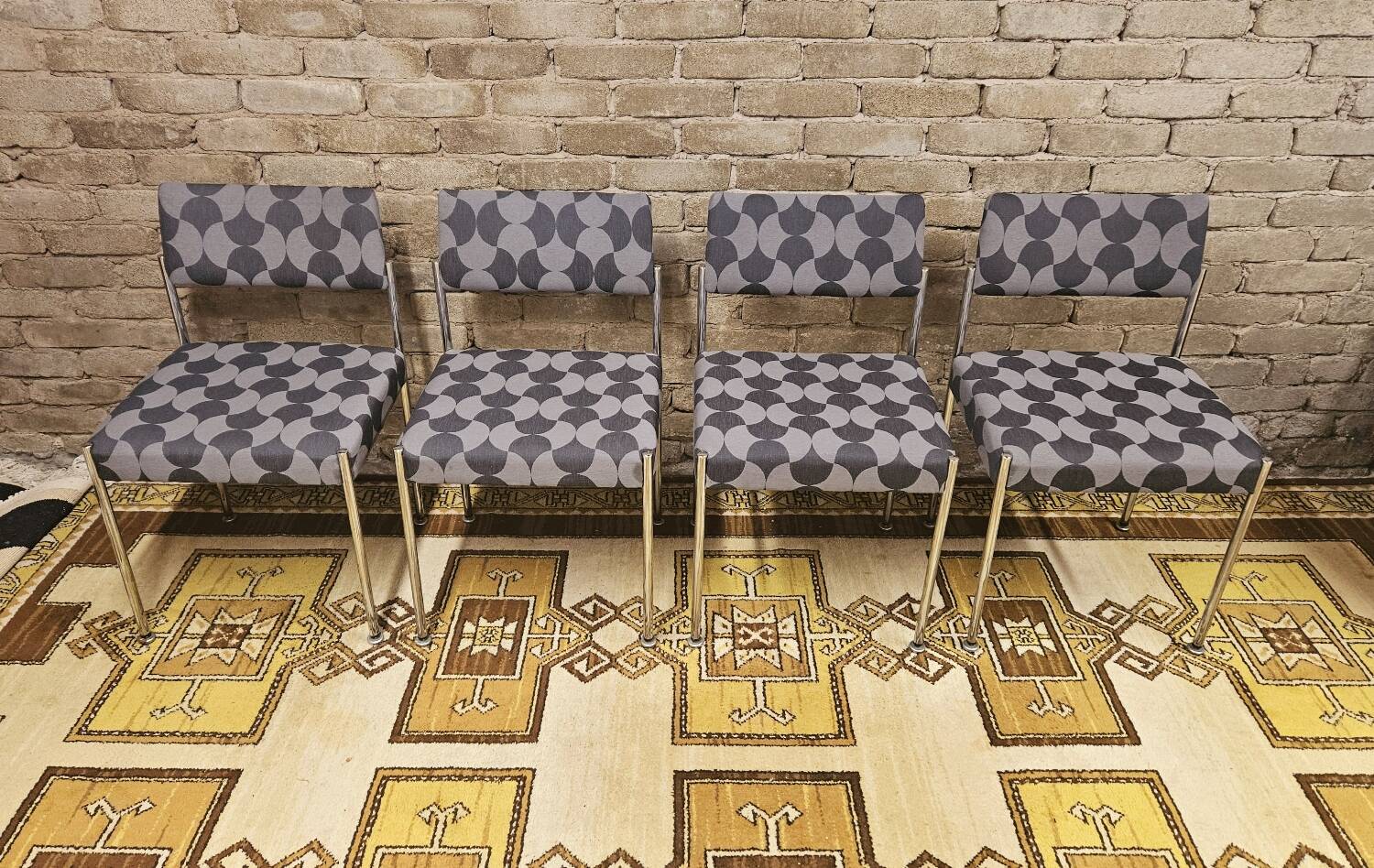 Set of 4 vintage Martin Stoll chairs 1970s