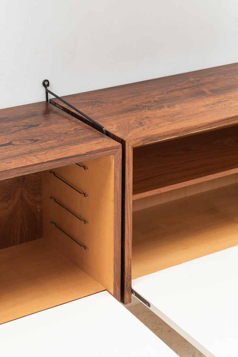 Floating 2-piece wall unit by Nisse Strinning for String, Sweden, 1950s