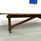 Large refectory table in solid pine and beech, with an X-shaped base.