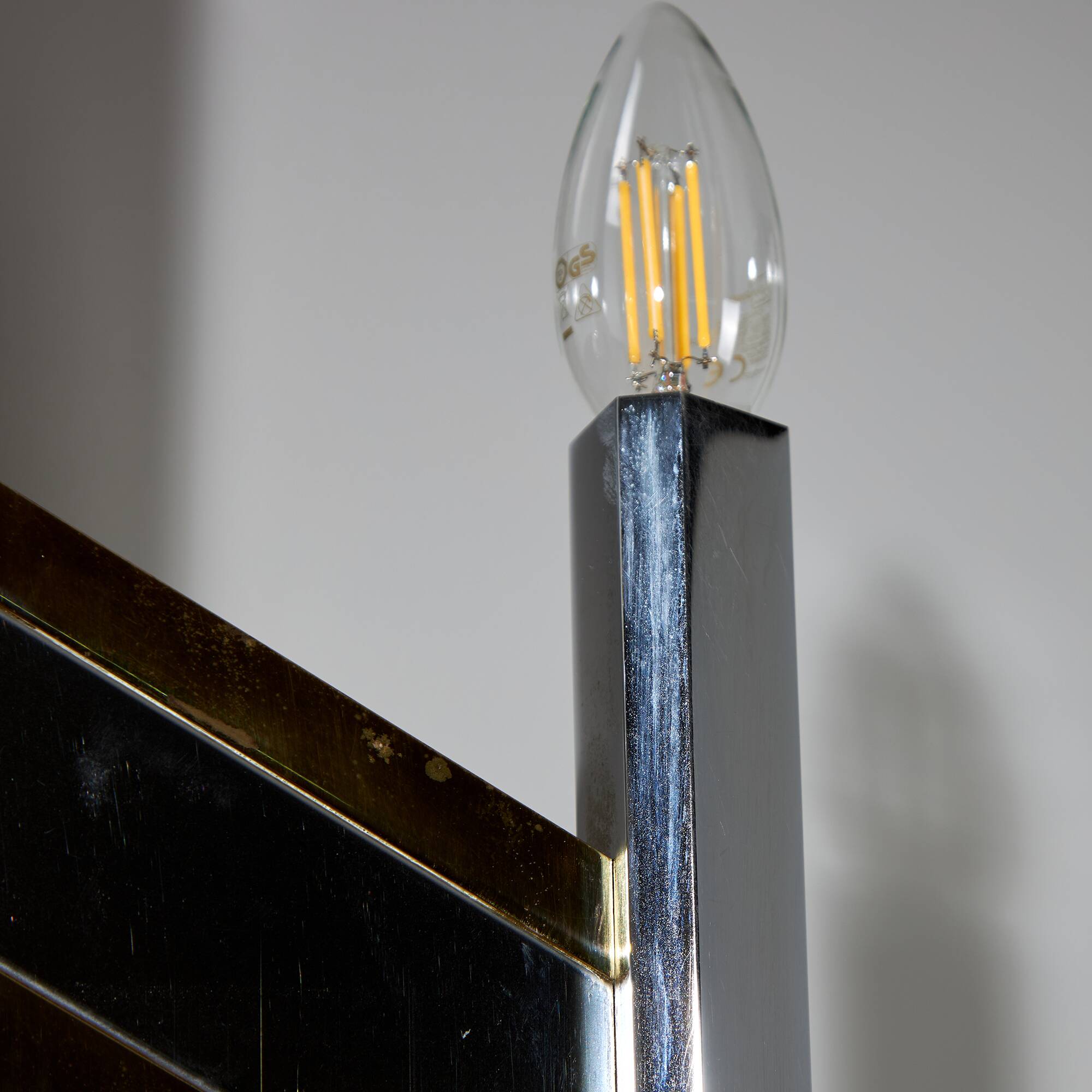 Sciolari Chrome and Brass-plated Wall Lamp, 1970s