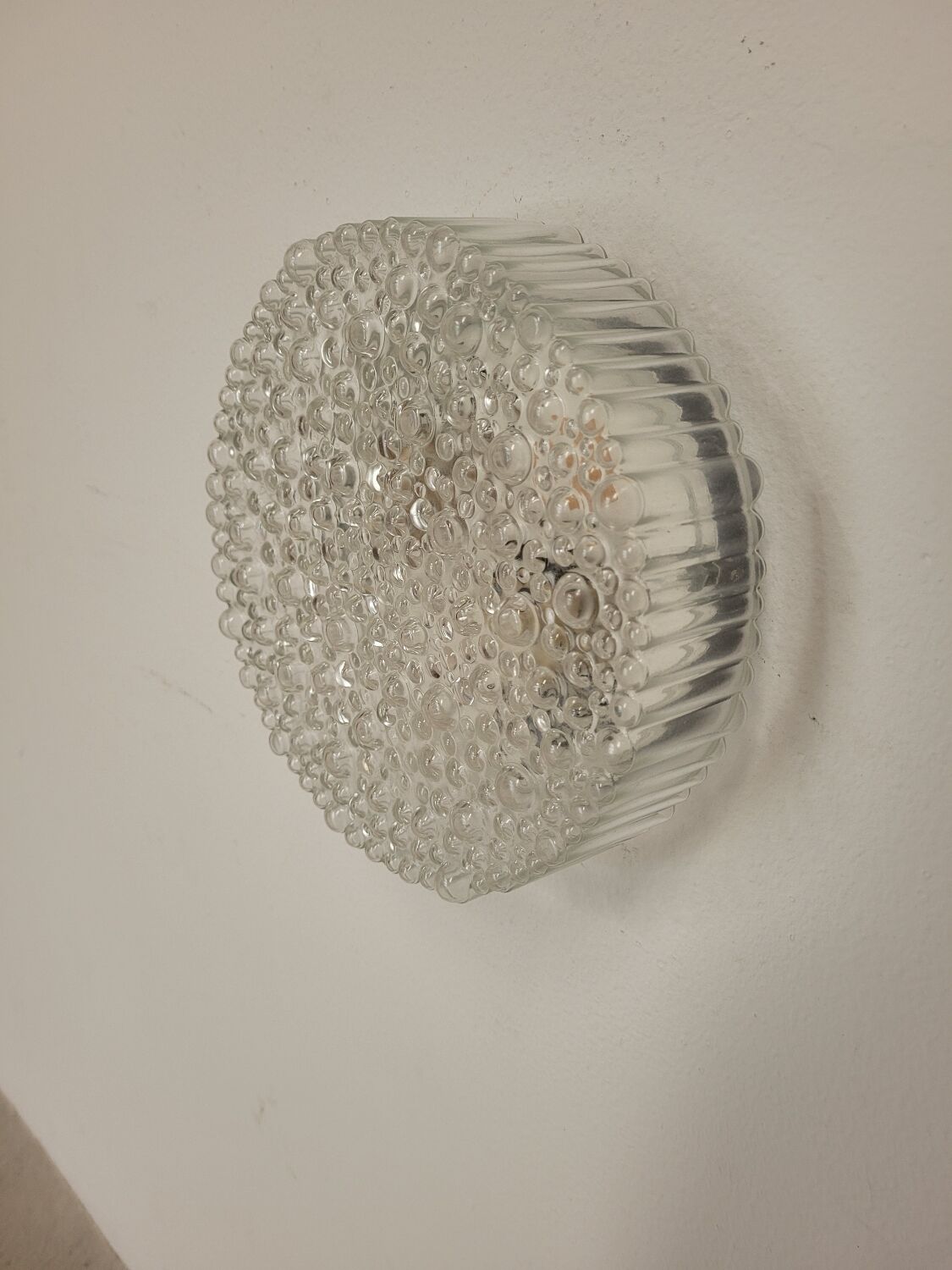 Applique ou plafonnier vintage Leuchten en verre et métal années 1970