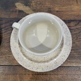 2 cups with saucers in enamelled stoneware