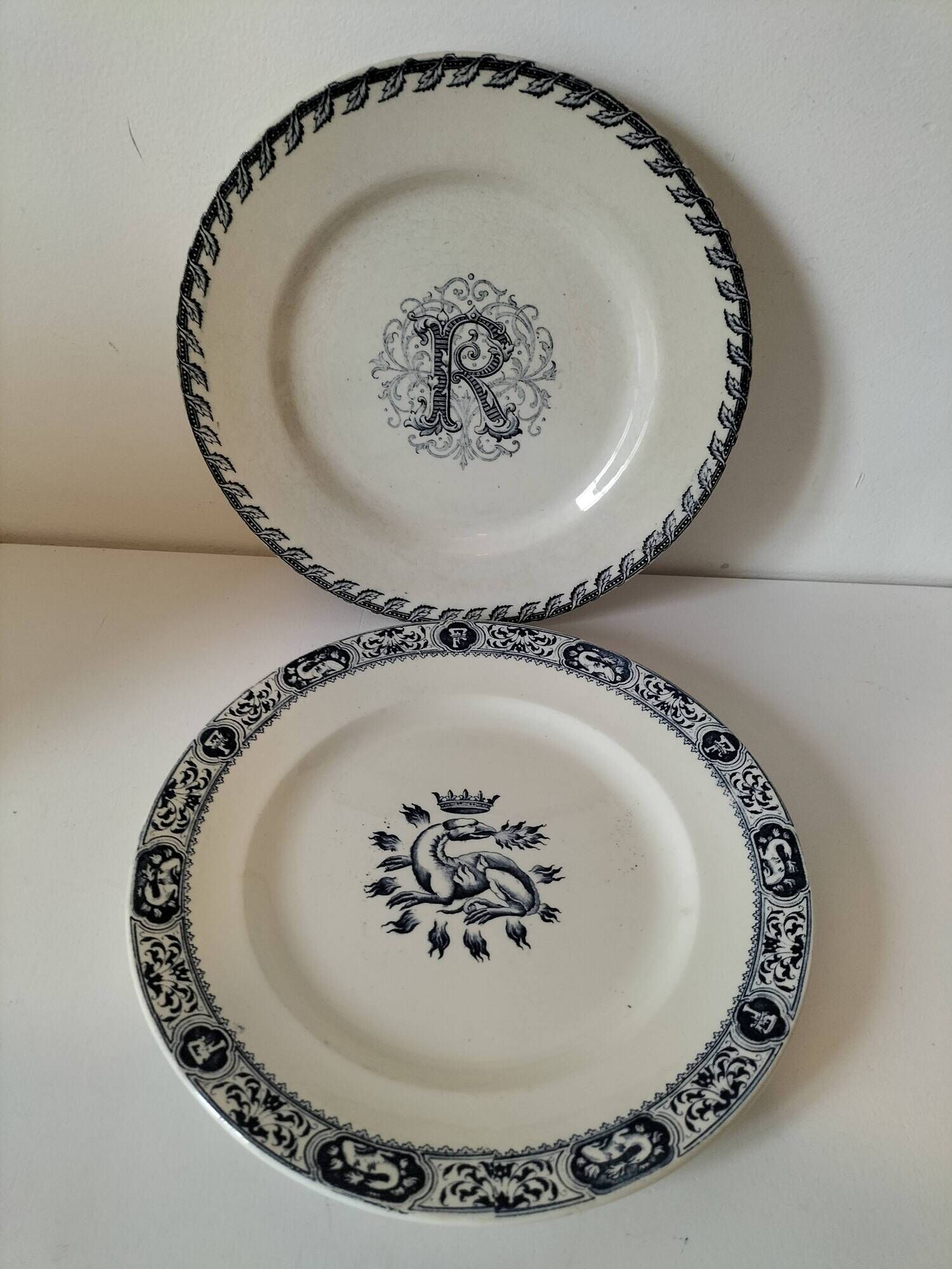 Pair of ironstone plates – Salins François Ier & KG