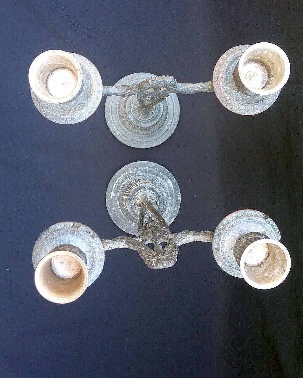 WMF Antique Art Nouveau Candlestick Pair Jugendstil  Germany