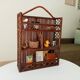 Vintage bamboo and rattan wall shelf from the 70s