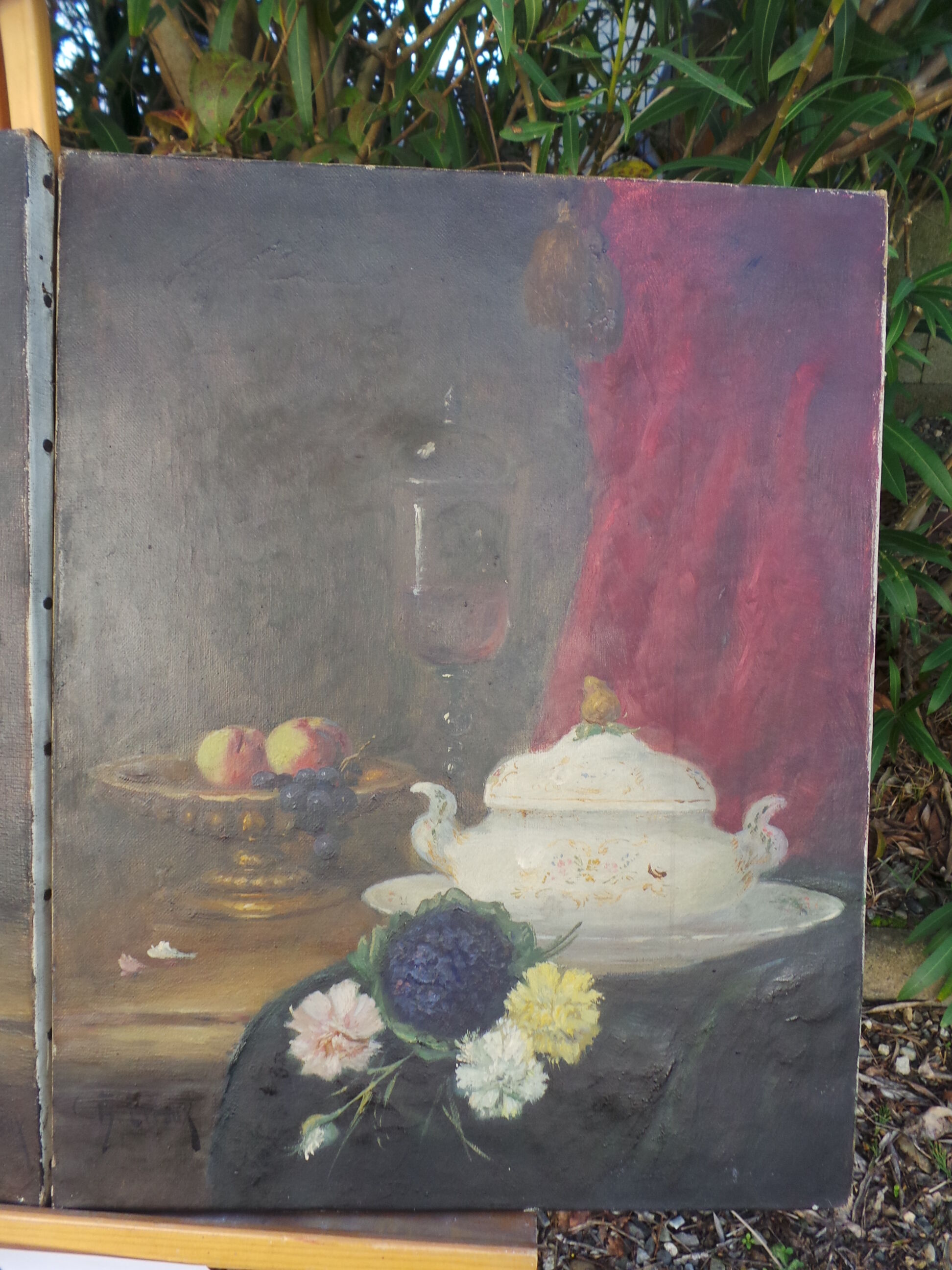 Pair of oil on canvas by Charles Leroux still life