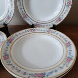Set of 8 floral design plates | D.R.B. Limoges porcelain