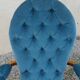 Velvet armchair and adjustable wood