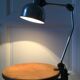 Lampe d’atelier base étau années 40/50
