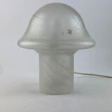 White clear glass peill and putzler mushroom table lamp