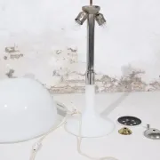 Mid-century Italian opaline white Murano table lamp