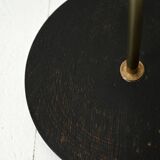 Lampadaire scandinave en laiton et bois noir, années 1950/60