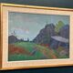Original Swedish Gouache – "Landscape" by Willy Lindeberg – Signed – Vintage and Framed – 54.5 × 41.5 cm (21.5" × 16.3")