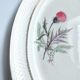 Vintage oval plate signed Moulin des Loups model Imperia pink flower