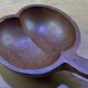 Wooden apple-shaped fruit bowl