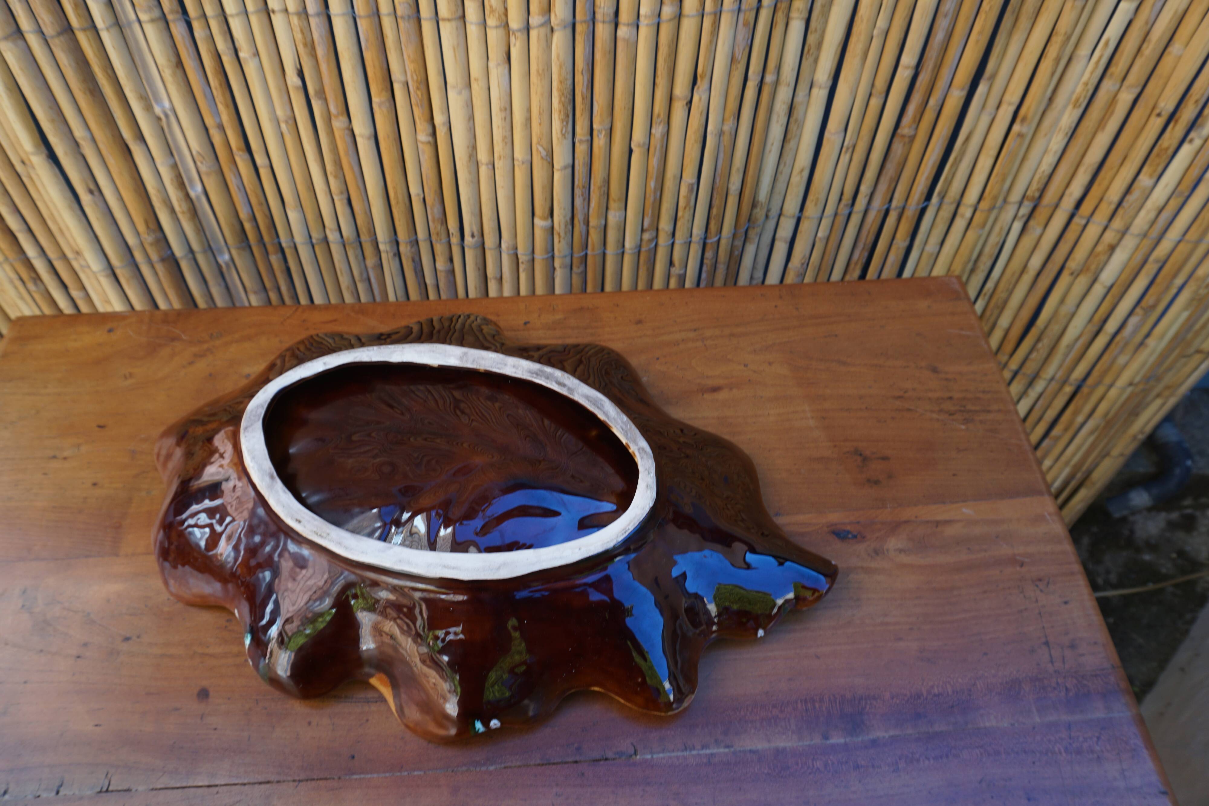 Vintage orange Vallauris dish