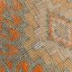 Tapis de couloir turc vintage orange citrouille et gris, 86 x 356 cm