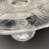 Presentation cup and footed service in transparent worked glass