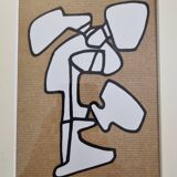 Screenprint after Jean Dubuffet framed under glass 26 cm by 32 cm