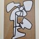 Screenprint after Jean Dubuffet framed under glass 26 cm by 32 cm