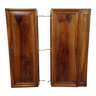 Pair of walnut wardrobe doors, dated 1895 / for cupboard