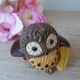Hand carved Rinconada ceramic owl figurine made in Uruguay