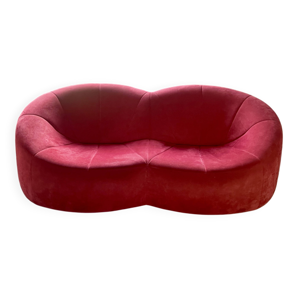 Canapé pumpkin 2 places – pierre paulin pour ligne roset – alcantara rouge