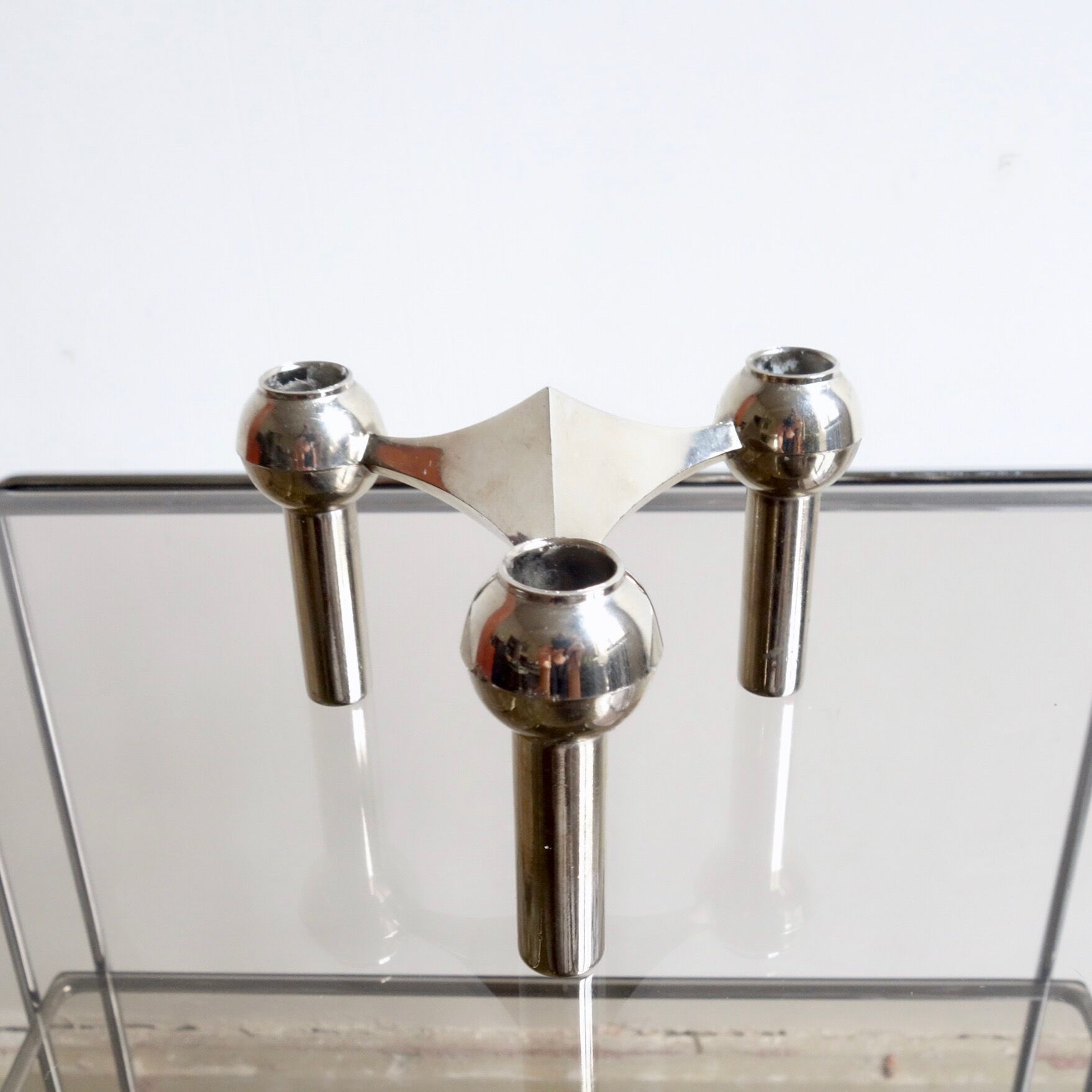 Candlesticks modular S22 by Caesar Stoffi & Fritz Nagel for BMF 1970 s, Set of 4