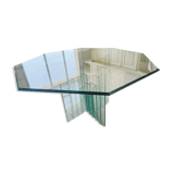 80s glass table