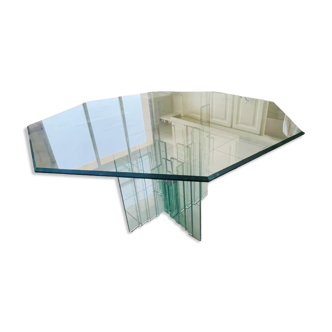 80s glass table