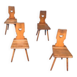 Vintage Belgian Brutalist Pub Café Chair Set by Torck, 1960s, Set of 4