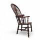 Wide arm arch back antique Windsor chair / Ash Elm rustic farmhouse Yorkshire Windsor chair / 19th century
