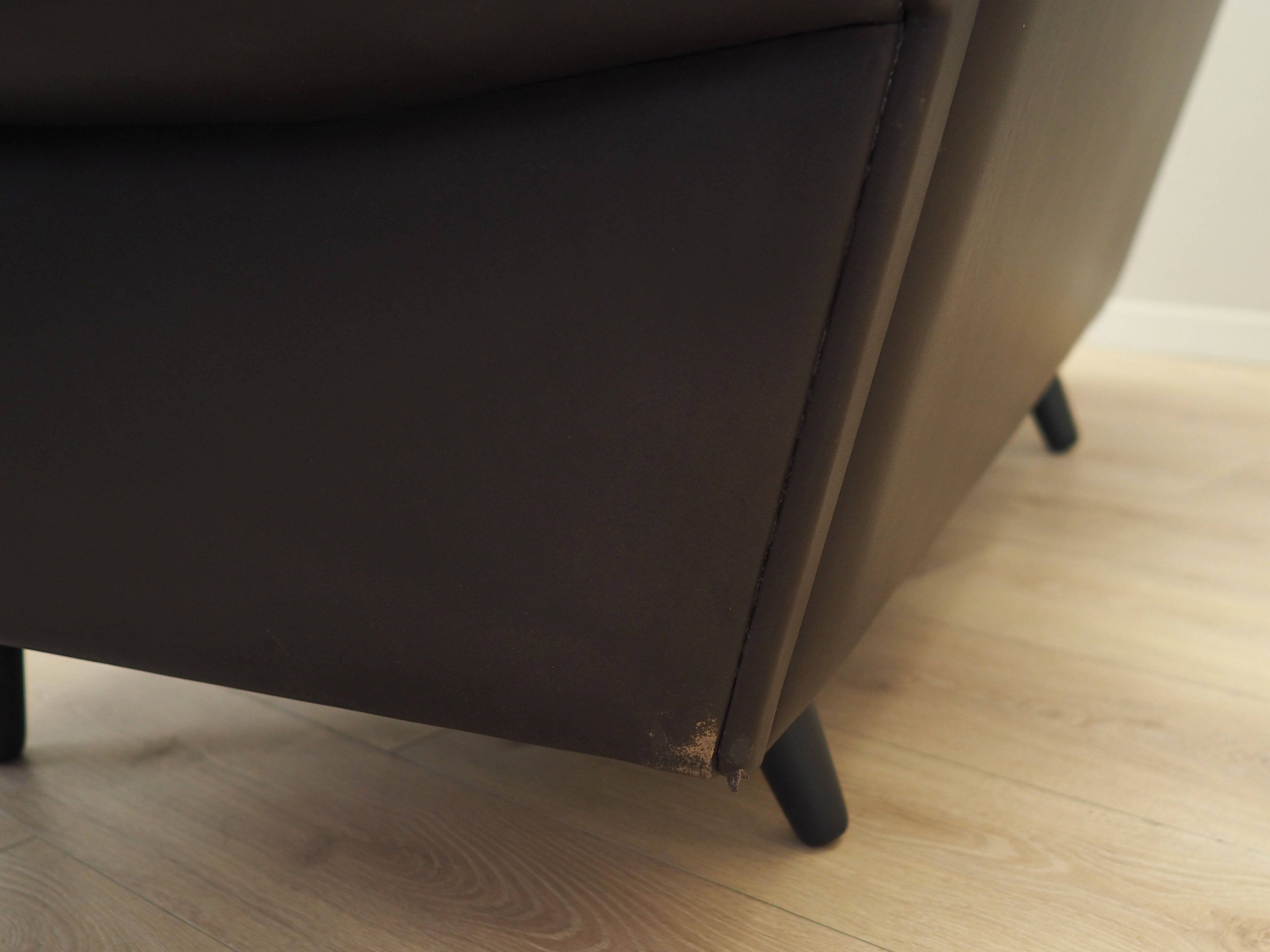 Canapé en cuir marron, design danois, années 60, designer : Aage Christiansen, manu