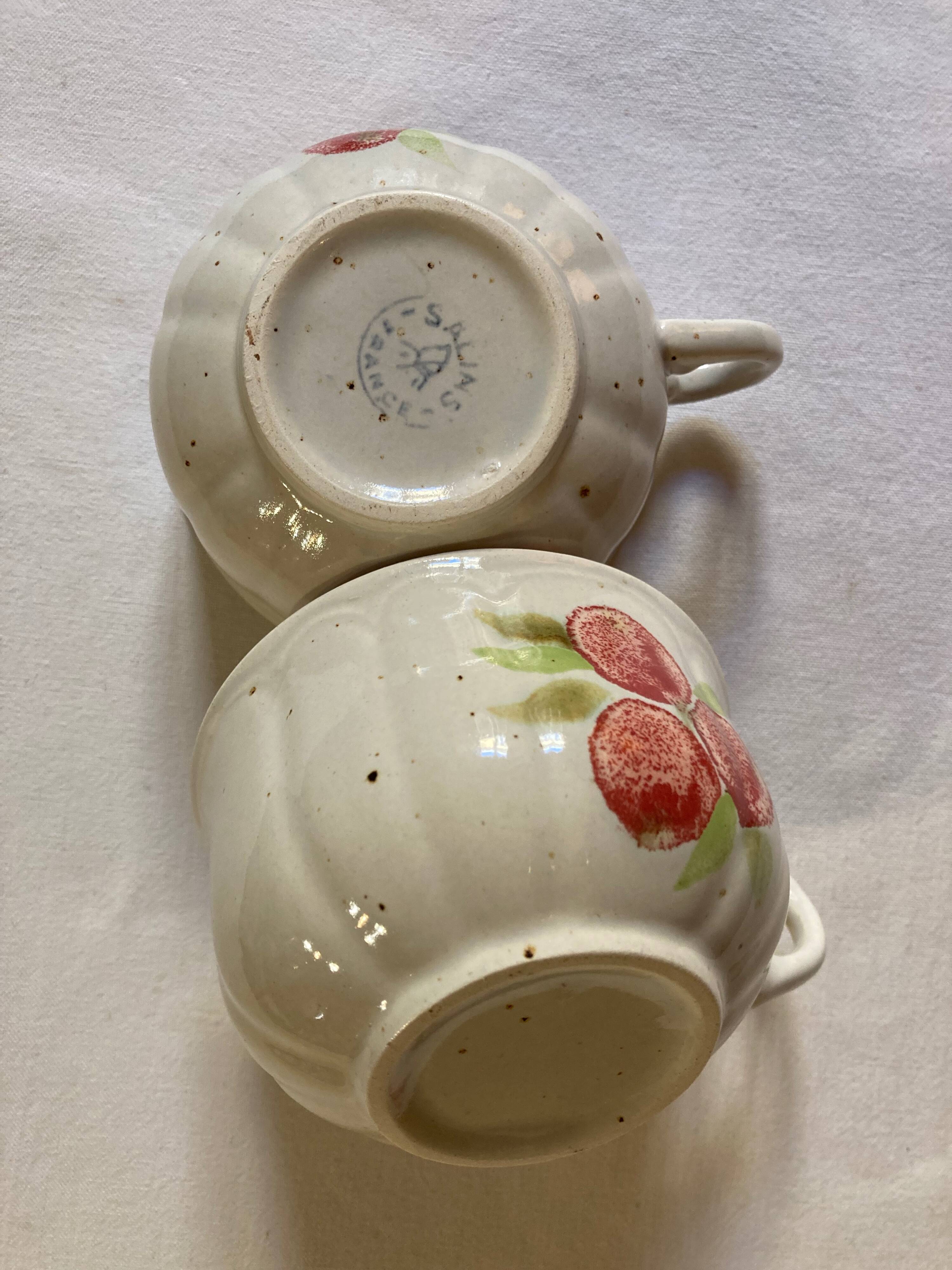 Tea cups, earthenware from Salins-les-Bains