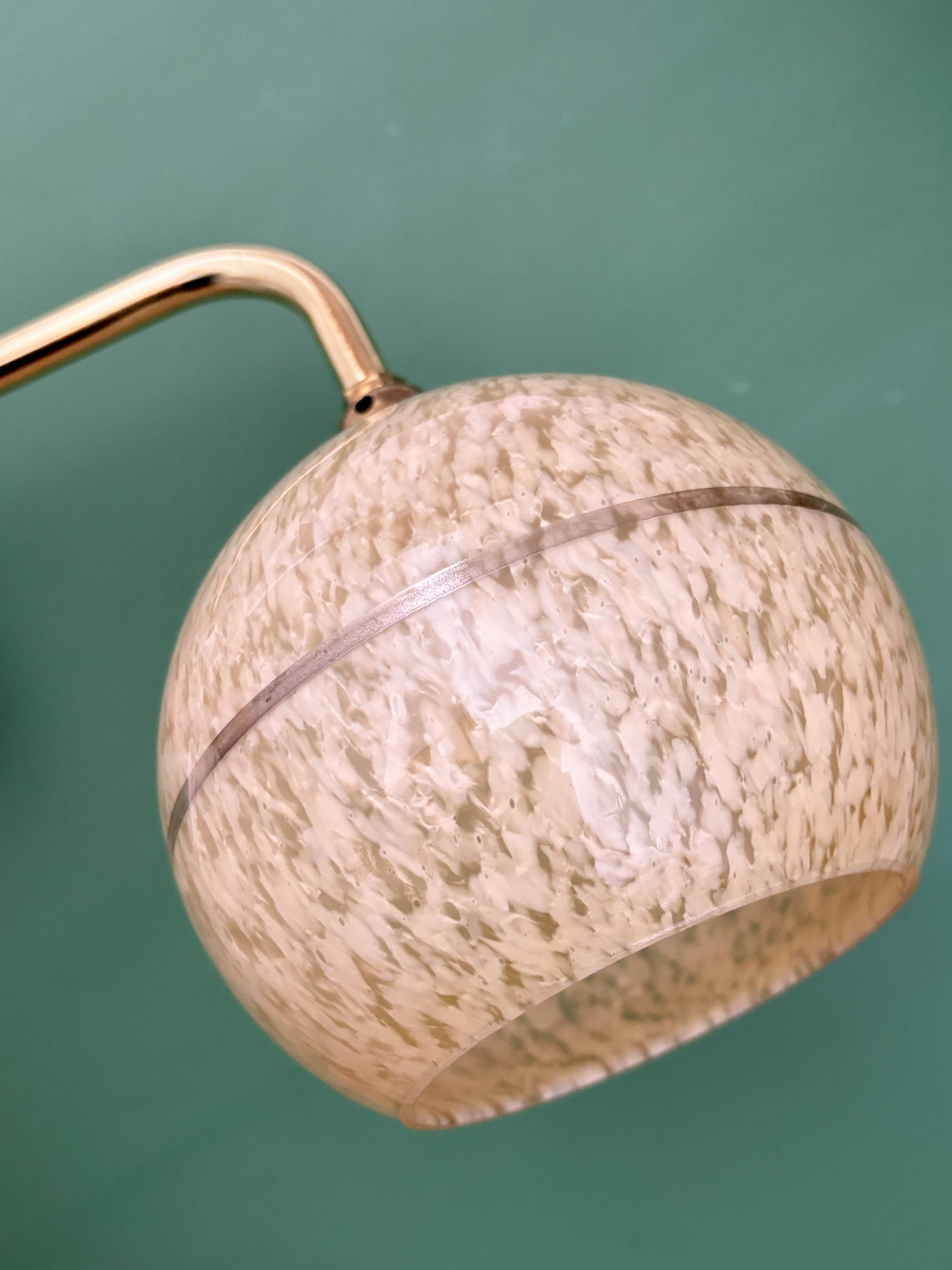 Vintage glass globe wall light in yellow and silver from Clichy.