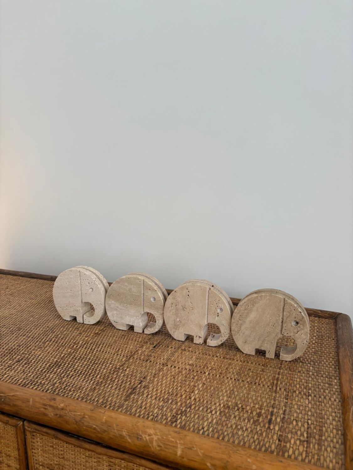 Set of 4 travertine elephants, Fratelli Mannelli, Italy, 1970s