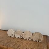 Set of 4 travertine elephants, Fratelli Mannelli, Italy, 1970s