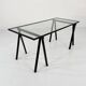 "Trestle" glass and metal desk by Rodney Kinsman for Bieffeplast, 198