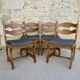 4 chairs in solid wood from Guillerme and Chambron