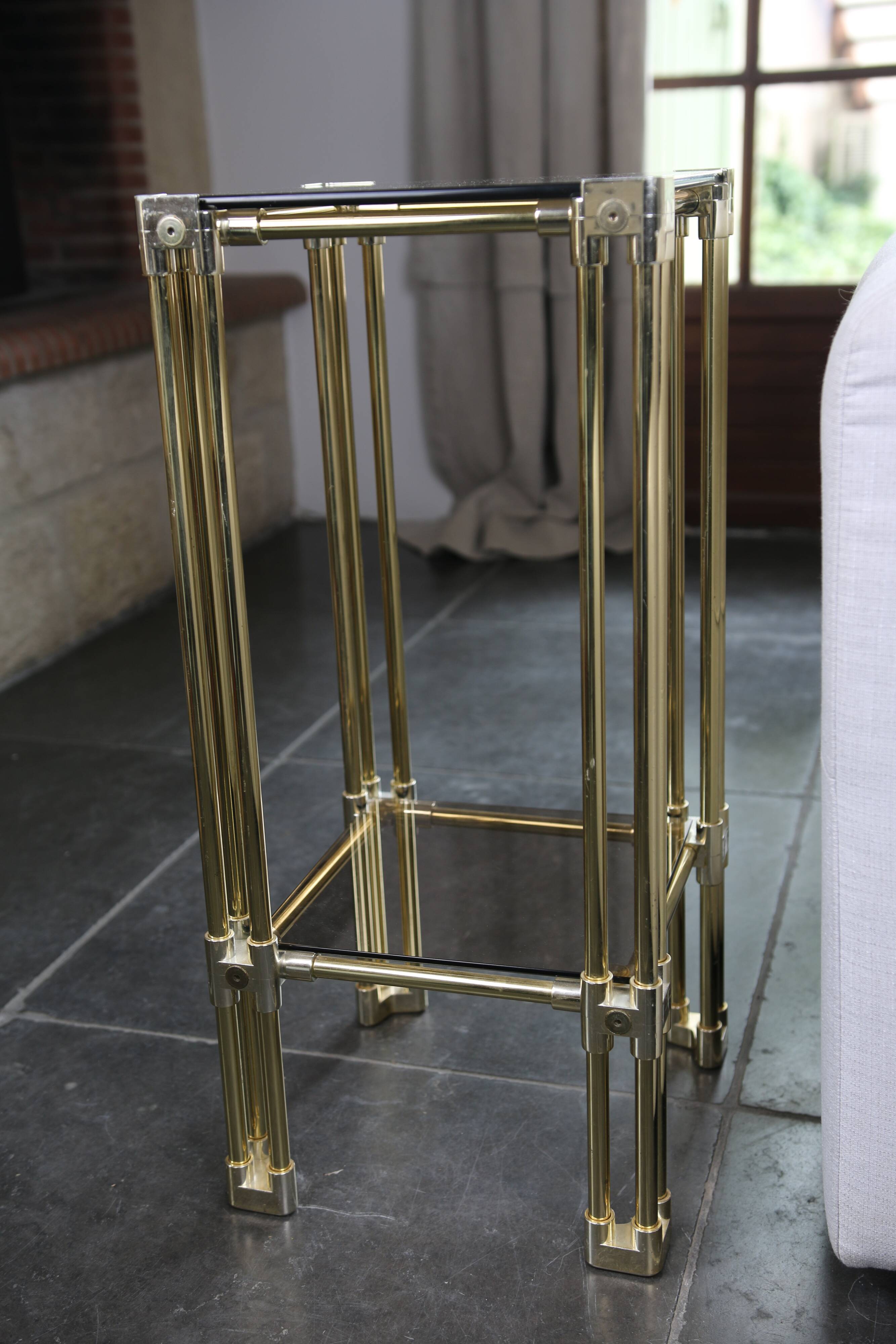 Brass side table, 1970s-1980s