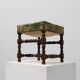 Louis XIII‑Style Walnut Stool with Floral Tapestry Seat, France, circa 1840