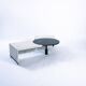 Table basse réglable en marbre noir et blanc italien, années 1980
