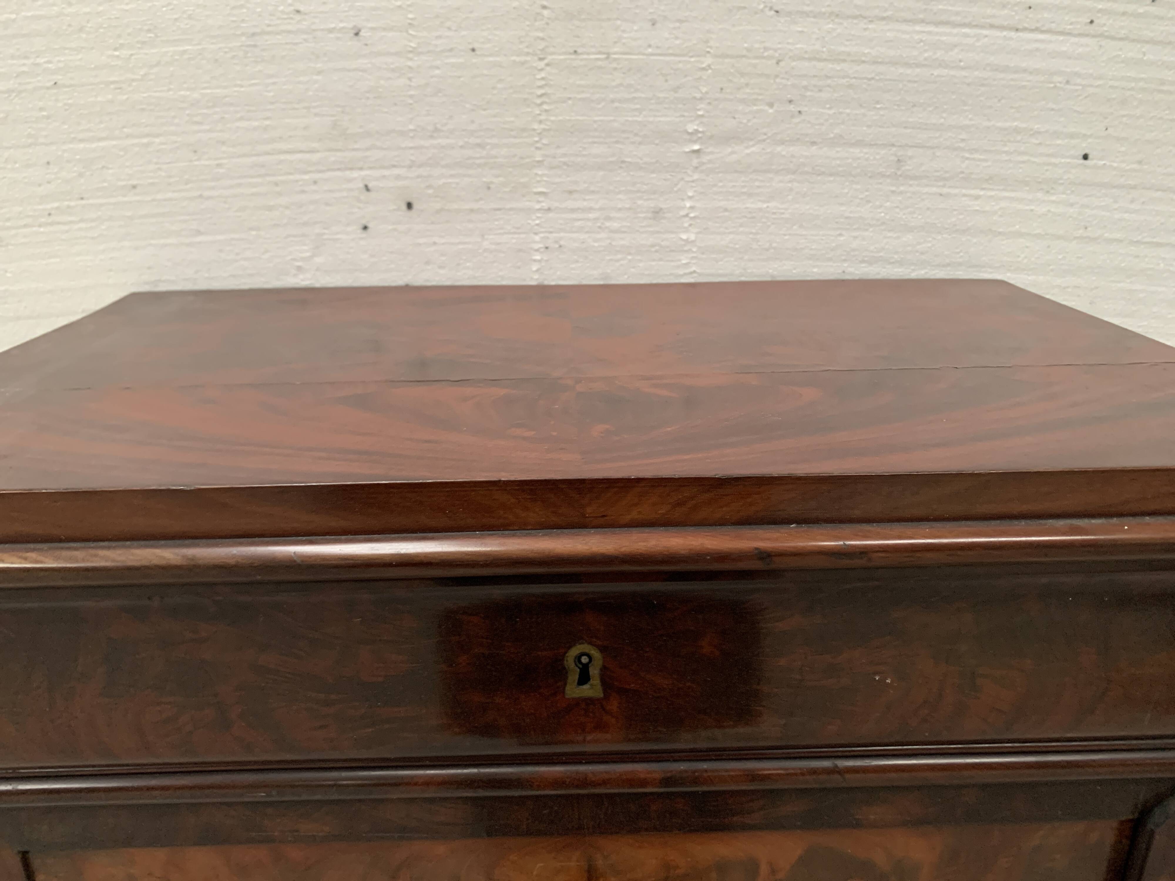19th century mahogany and veneer cardboard or notary cabinet
