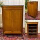 Small Louis XVI style cabinet in mahogany, oak, and marble top.