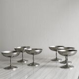 6 coupelles à dessert en inox sur pied