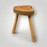 Vintage solid wood tripod stool – 50s bean model