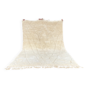 Large cream Beni Ouarain rug with tone-on-tone diamond pattern – 300 x 200 cm