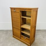 Double filing cabinet with curtains