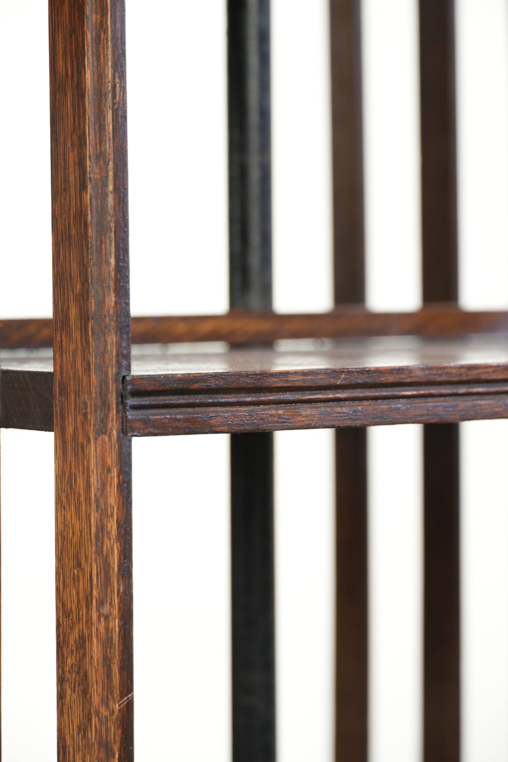 Large antique English oak book carousel from the 19th century
