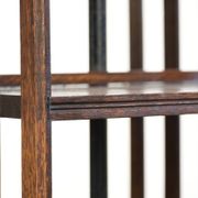 Large antique English oak book carousel from the 19th century